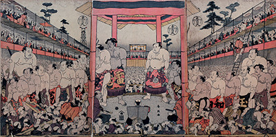 勧進相撲土俵入之図