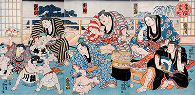 勧進大相撲八景酒盛ノ図